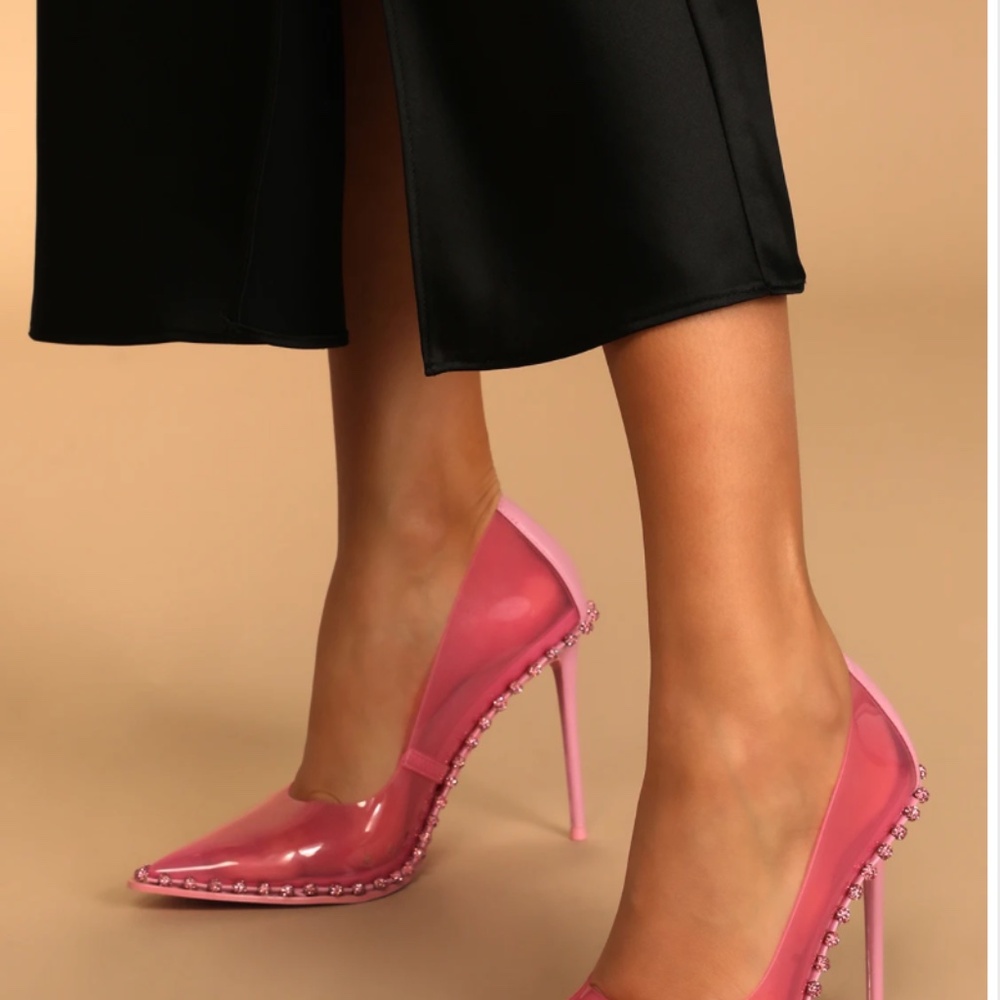 Steve Madden Pink Patent Pointed-Toe Stiletto Heels